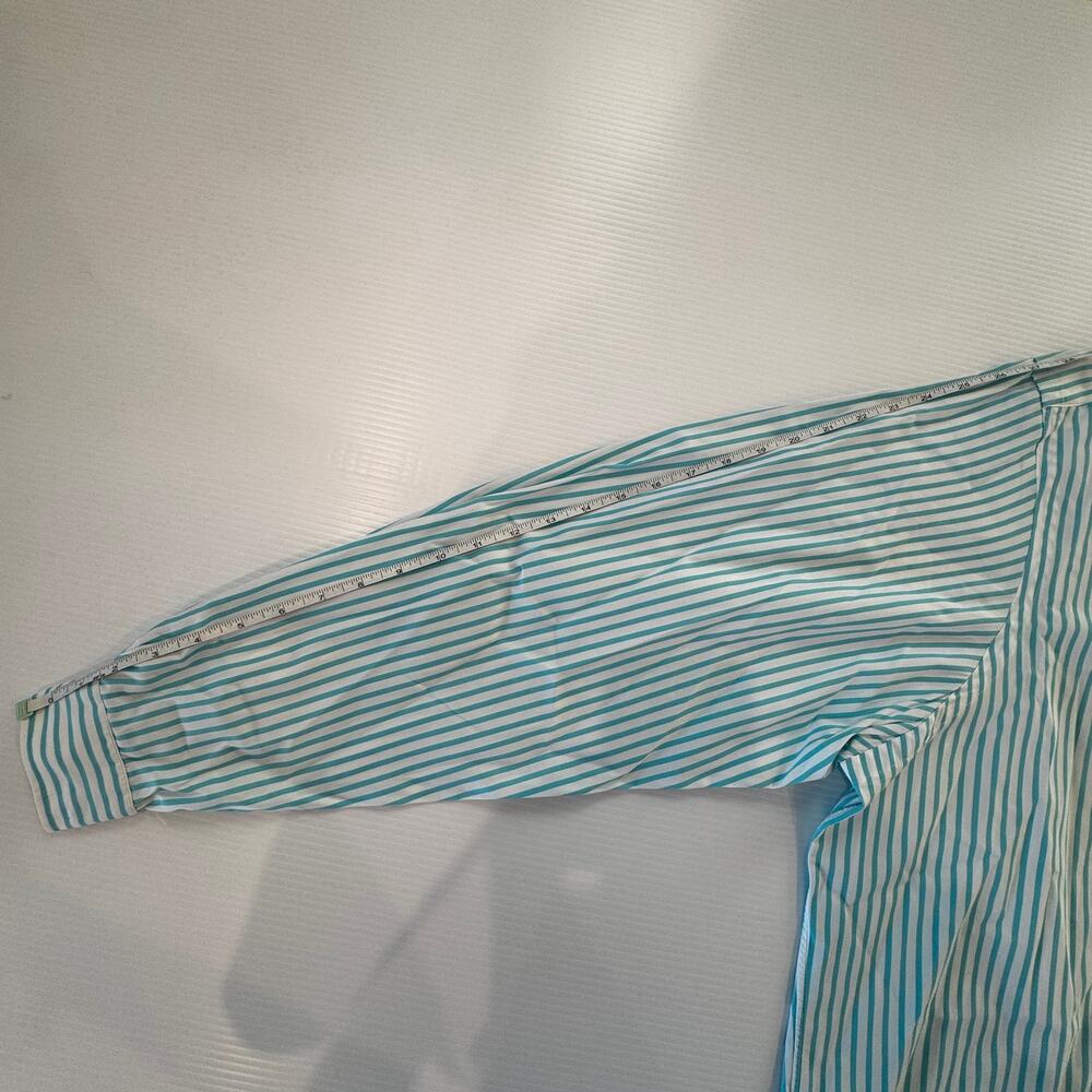 Ralph Lauren Men's 3XLT Tall Striped Button Down Shirt Turquoise White Cotton - Picture 15 of 16